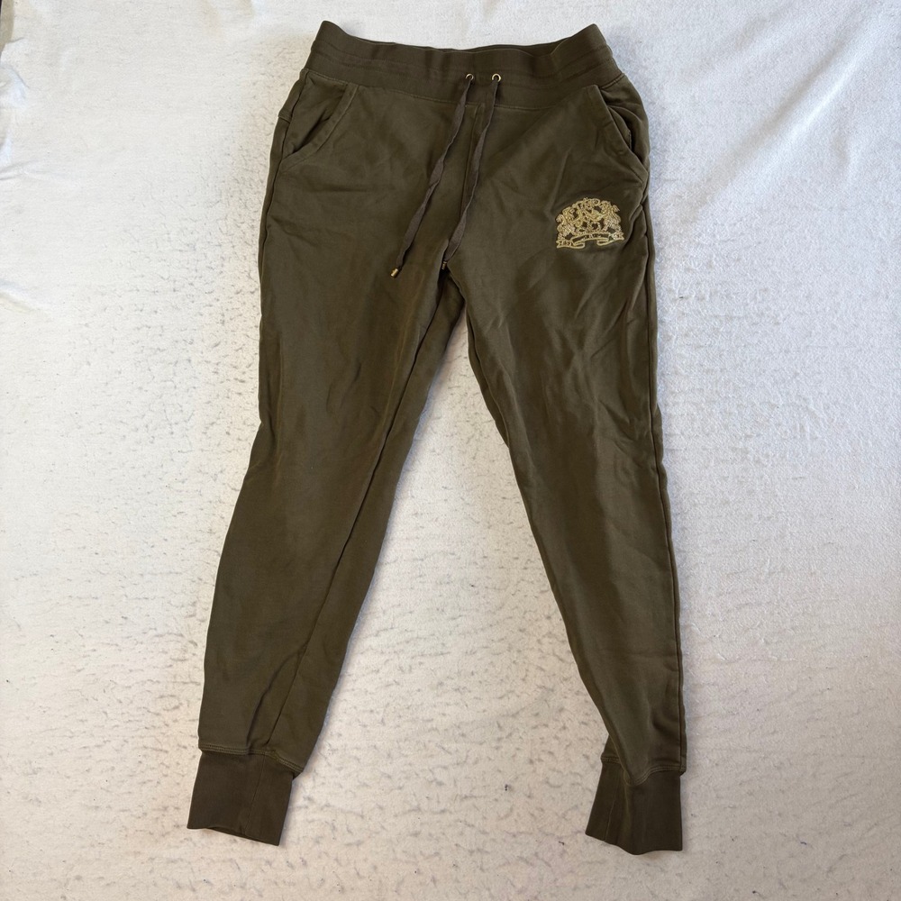 Lauren Ralph Lauren Joggers Medium Olive Green Crest Logo Drawstring Sweatpants
